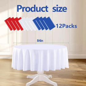 BCCSNNM waterproof round tablecloth provides durable coverage for events.