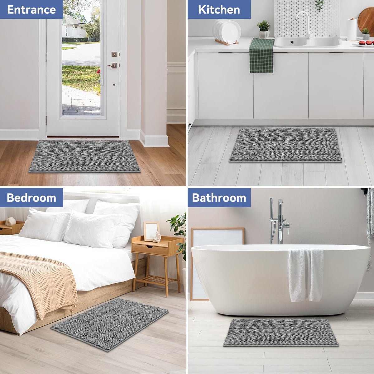 Bcoimo rug by the sink to provide a dry, cushioned stepping surface.