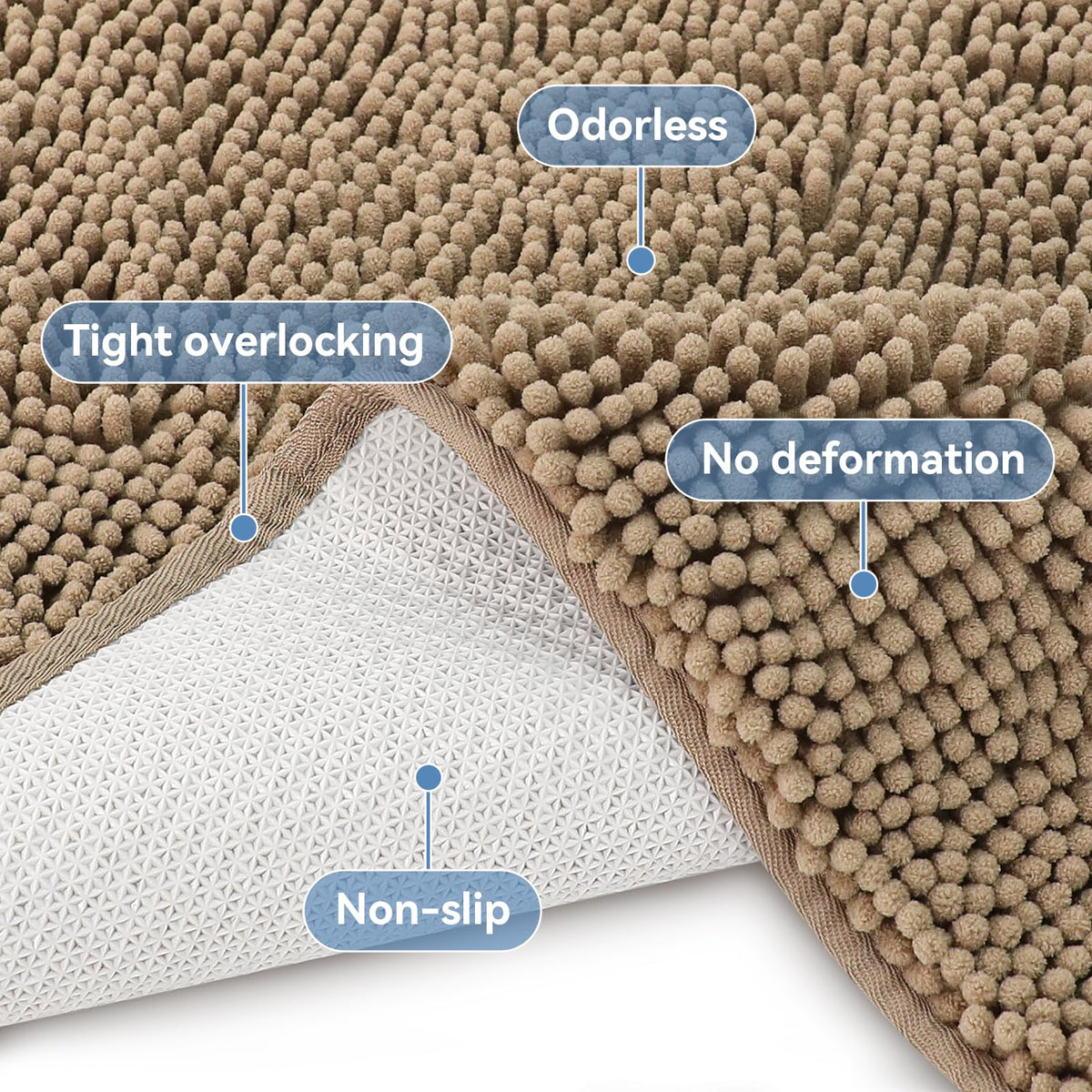 Bcoimo machine washable bath mat for easy care and quick refresh