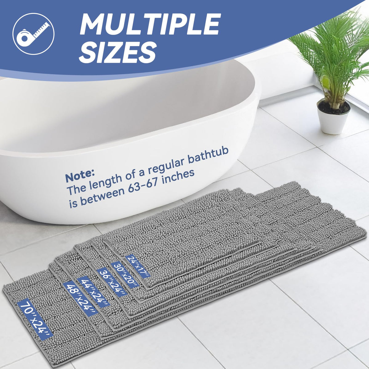 Close-up of Bcoimo non-slip bath mat texture showing grip.
