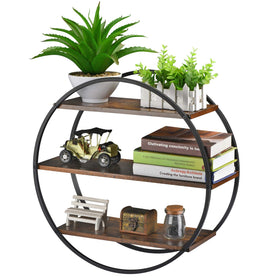 BCOZLUX floating shelves with circle metal frame provide stylish 3-tier display