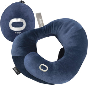 BCOZZY flat-back travel pillow provides comfortable neck support during flights on long journeys