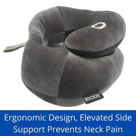 BCOZZY travel pillow with carry case and snap-loop for easy transport