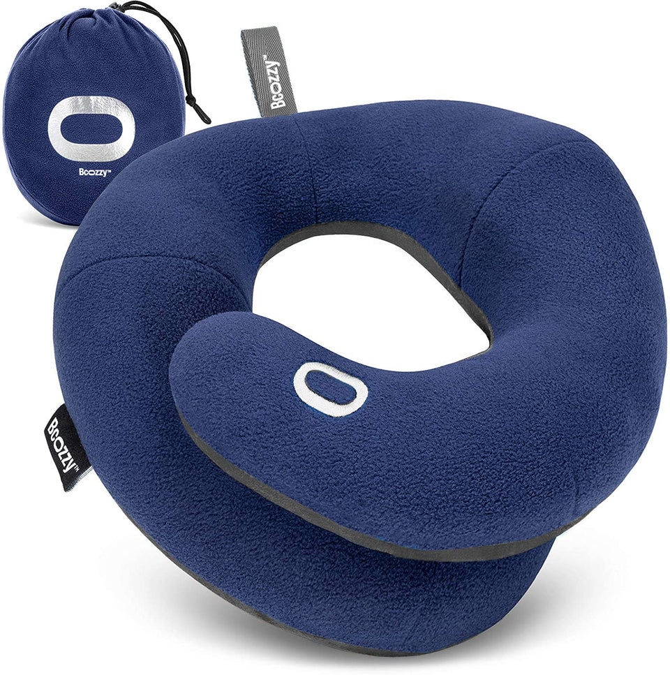 BCOZZY travel neck pillow closed compact for easy packing