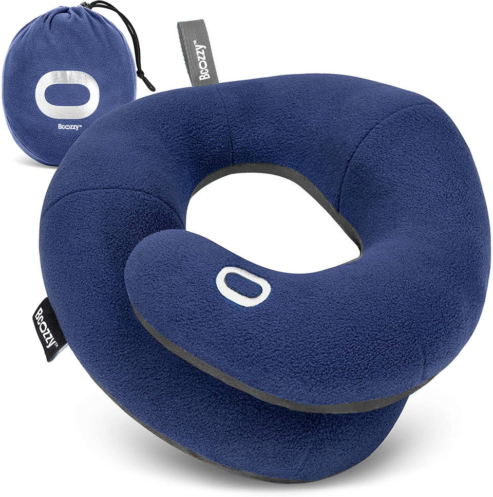 BCOZZY travel neck pillow doubles chin support for comfortable upright sleep