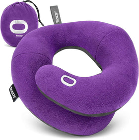 BCOZZY travel neck pillow with double-support design for stable head and neck alignment.