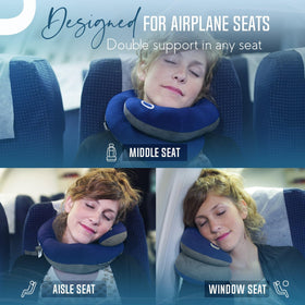 BCOZZY large travel pillow showing double support for head and neck alignment.