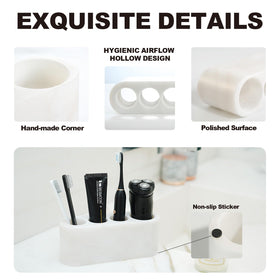 BCS Karibib Ice marble countertop organizer for bathroom storage.