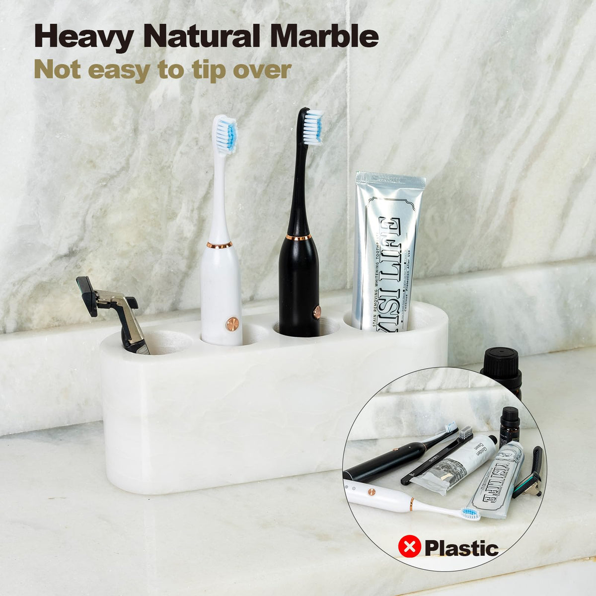 BCS Karibib Ice marble durable construction supports long-lasting organization.