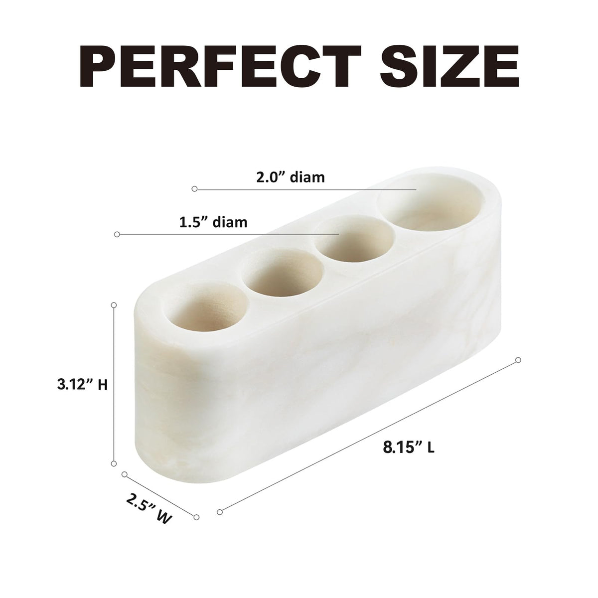 BCS Karibib Ice marble multipurpose caddy supports brushes, razors, and makeup tools.