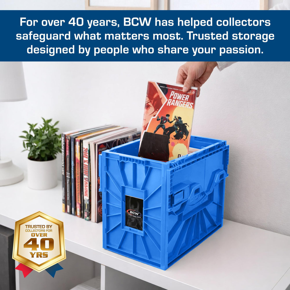 BCW acid-free plastic protects comics while preserving color during long-term storage.