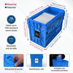 BCW identification slot and movable partition simplify labeling and organization.