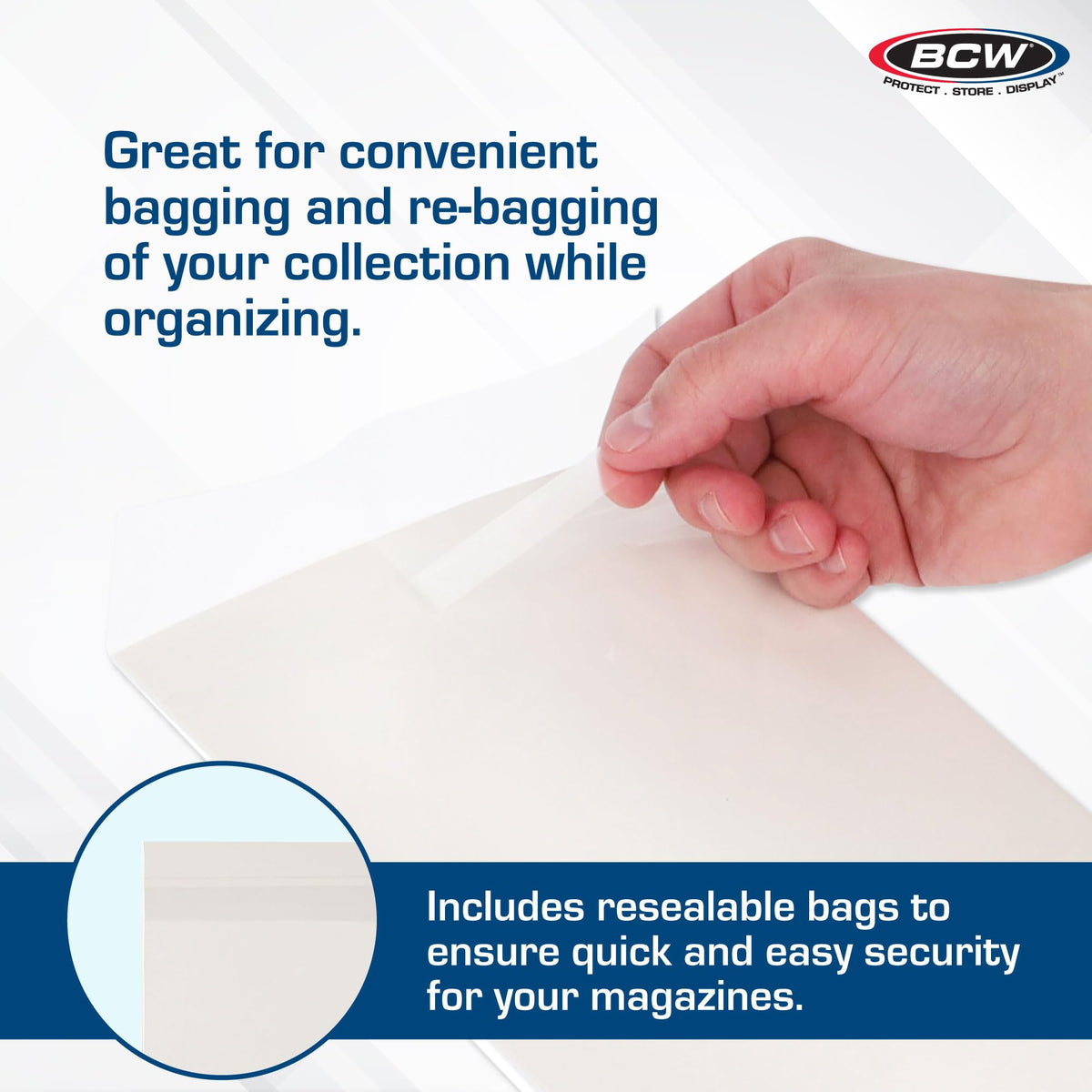 BCW acid-free polypropylene sleeves protect magazines while preserving condition