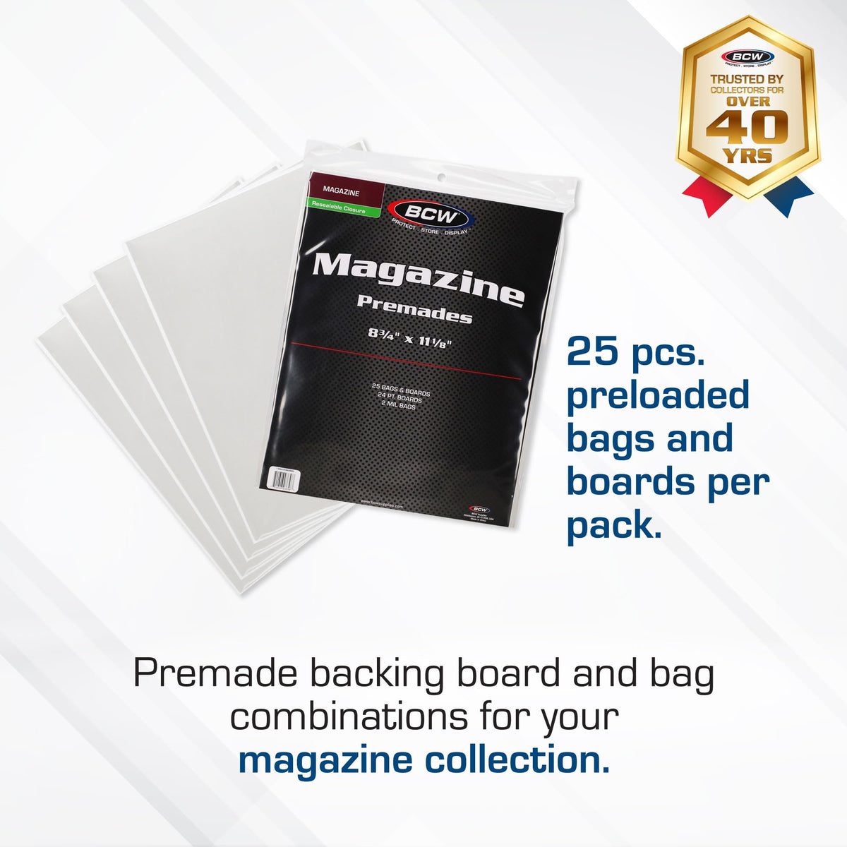 BCW adhesive-closure sleeves provide secure reseal and easy reuse for collectors