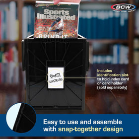 BCW Magazine Bin interior space fits magazines, documents, and toploaders