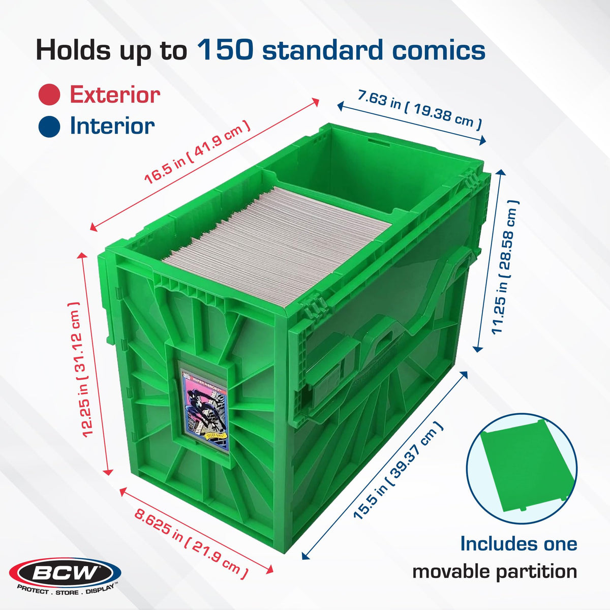 BCW short comic bin features acid-free plastic for durable protection.