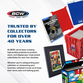 BCW storage bin in green used in a home or office setup.