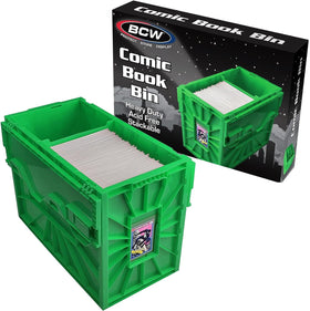 BCW short comic bin holding up to 150 comics for organized storage.