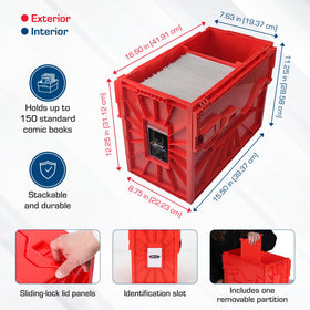 BCW Short Comic Bin identification slot aids easy labeling
