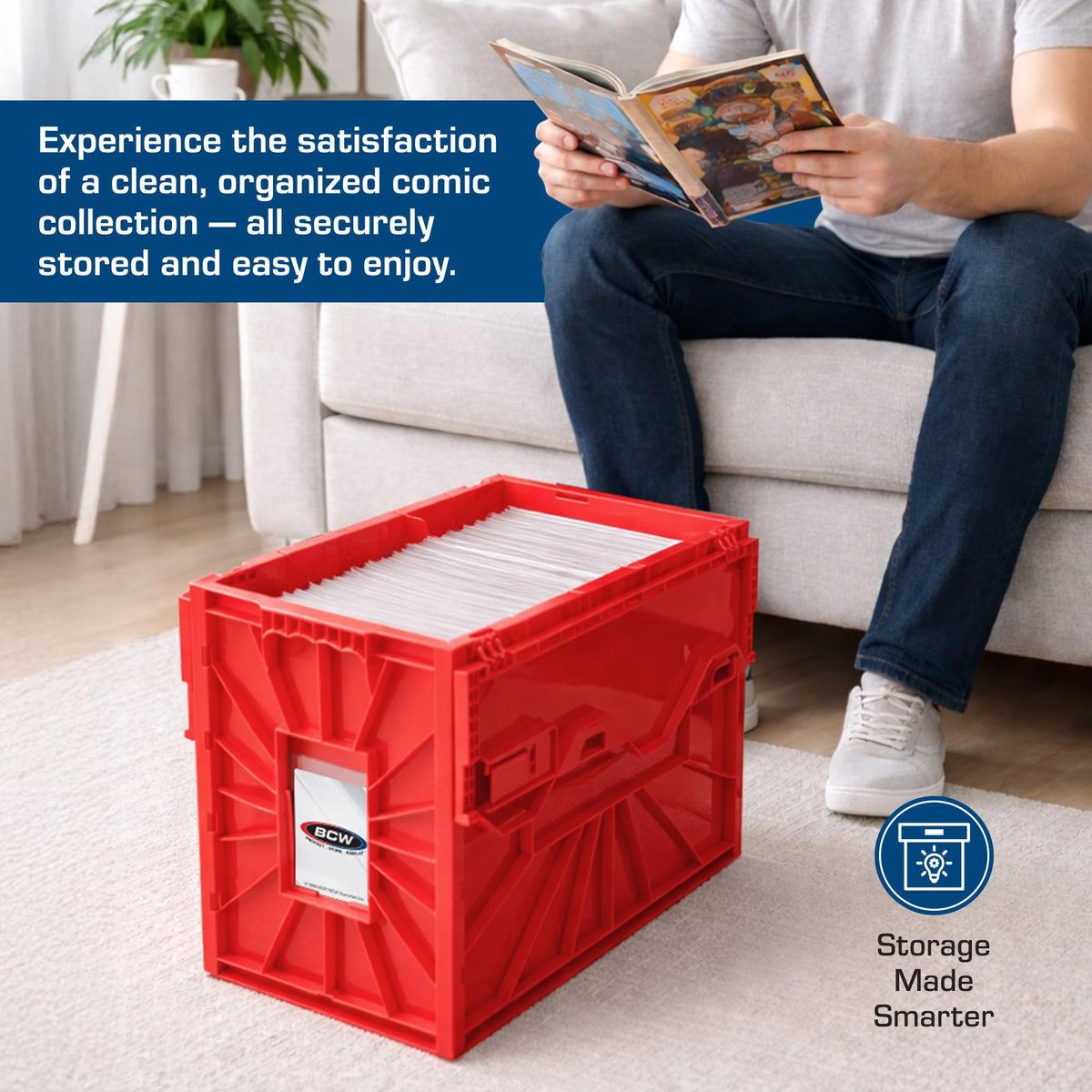 BCW Short Comic Bin interlocking panels and locks for added security