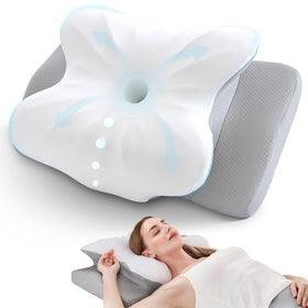 BDEUS cervical pillow for side sleepers promotes proper alignment and daytime comfort.