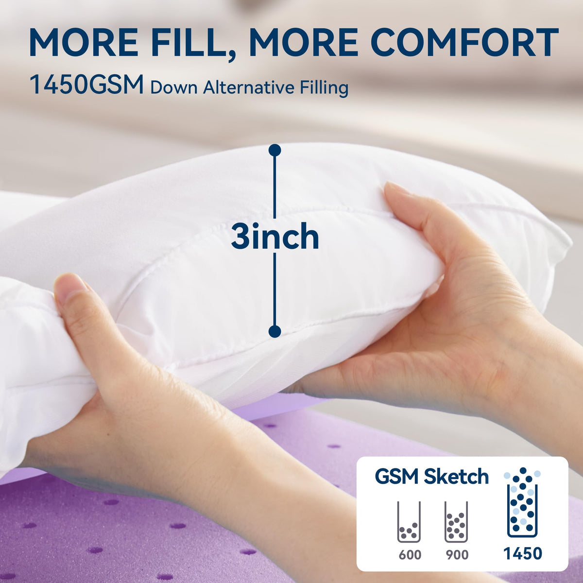 BDEUS non-slip pocket keeps the topper securely in place on the mattress.