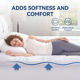 BDEUS pillow-top cover detail highlighting soft, breathable texture for airflow.