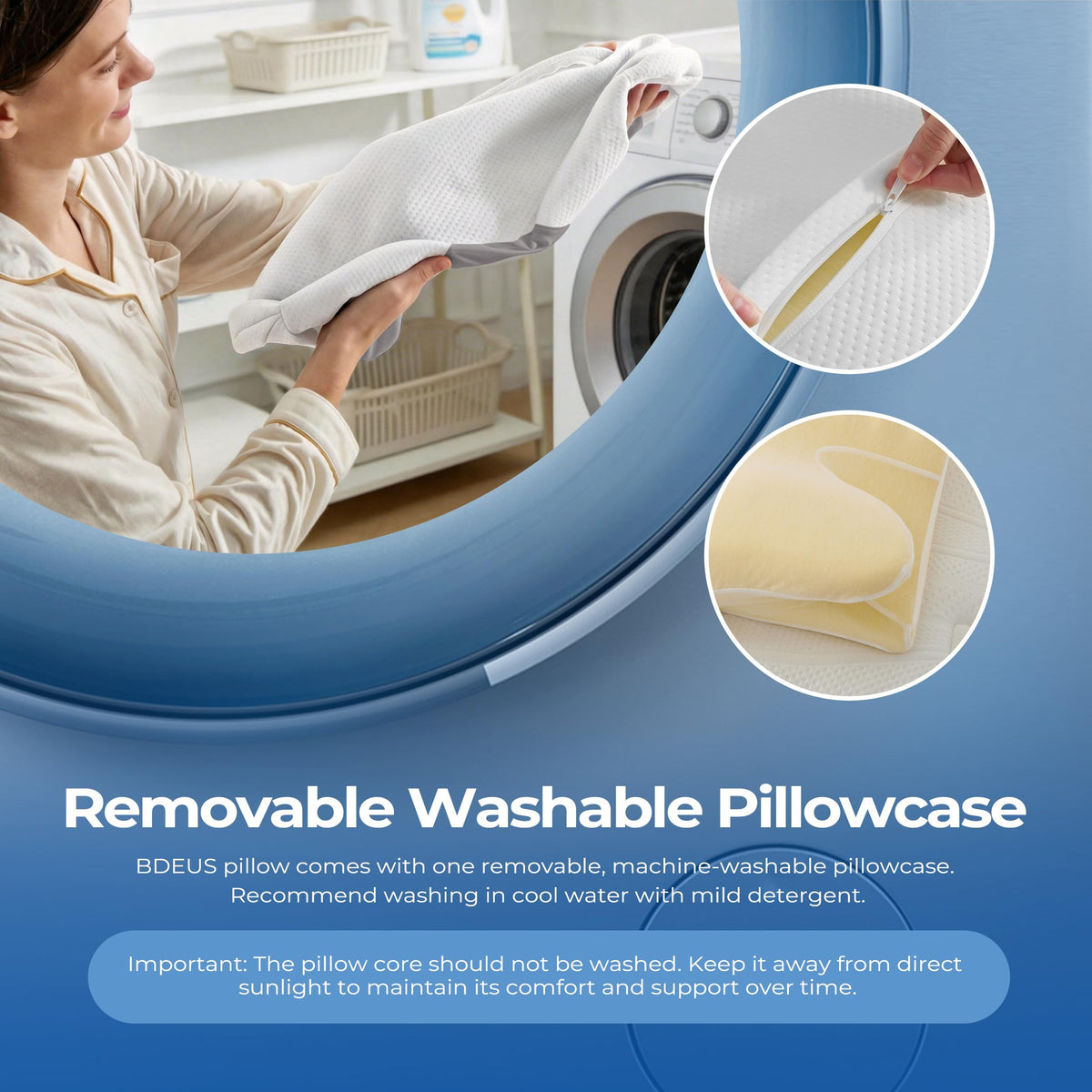 BDEUS pillow care guidelines help keep the pillow fresh