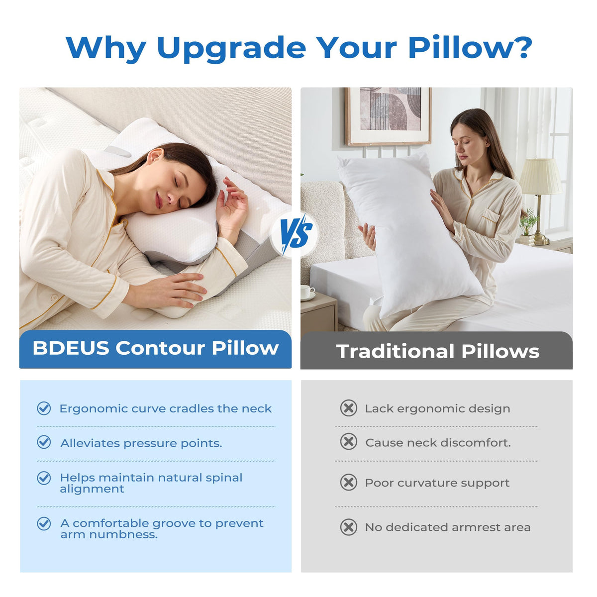 BDEUS pillow massage ribs texture targets neck muscles for gentle relaxation