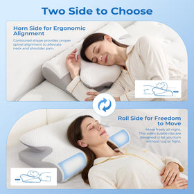 BDEUS pillow roll side offers familiar comfort with massage ribs for tension relief