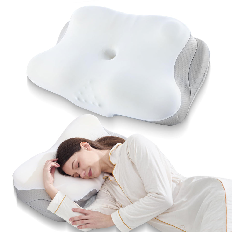 BDEUS Sleep Apnea Pillow front view with butterfly contour for neck alignment
