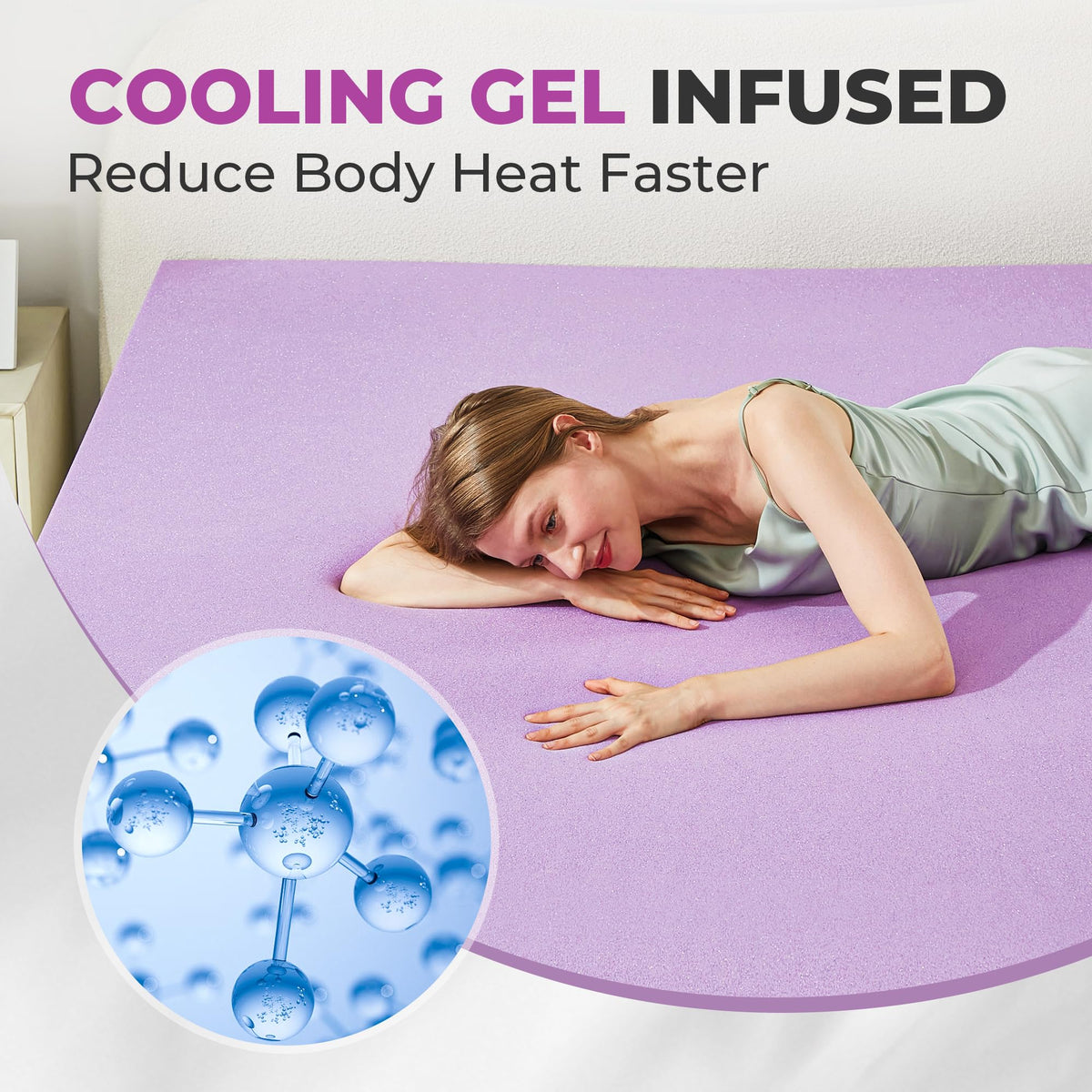 BDEUS twin size topper designed for standard twin beds.