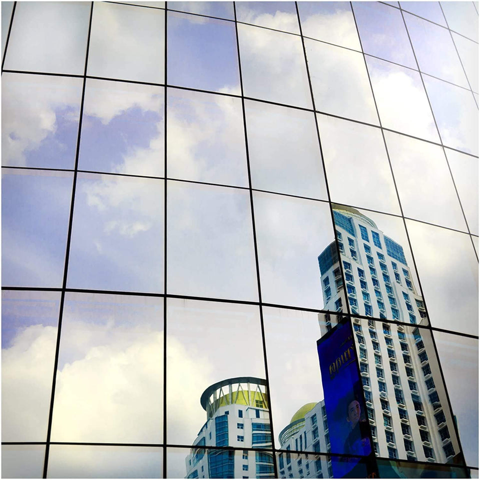 BDF S05 window film offers daytime privacy with a reflective silver mirror for bright rooms.