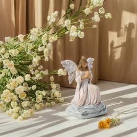 BDJBXK Guardian Angel full-figure statue, six-inch height, stable resin base.