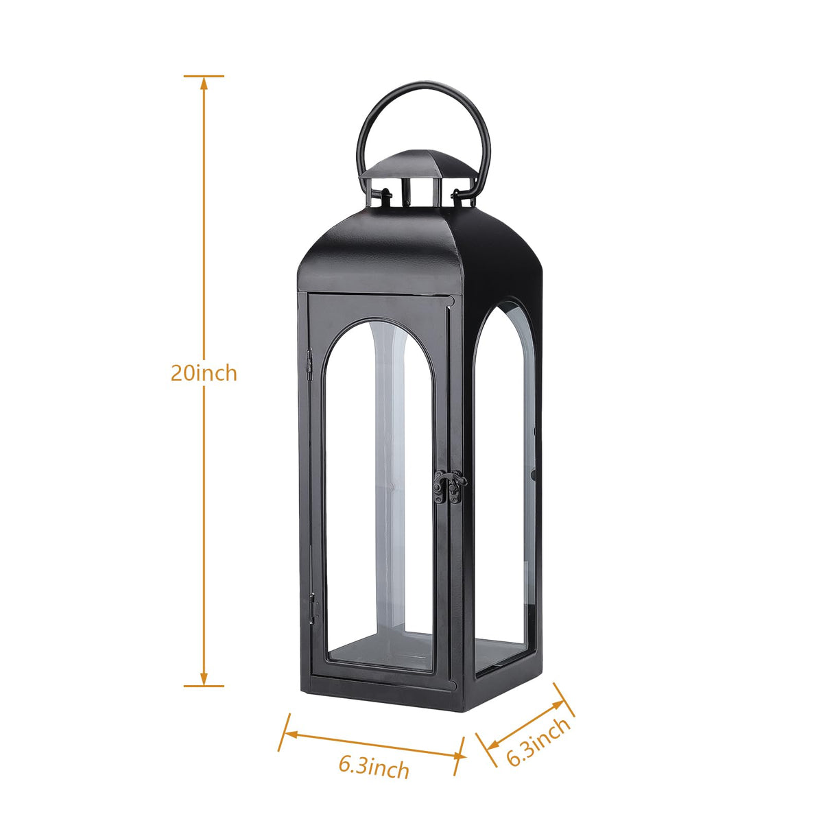 Bdor 2-pack 20-inch black metal lanterns offer timeless style and sturdy frames
