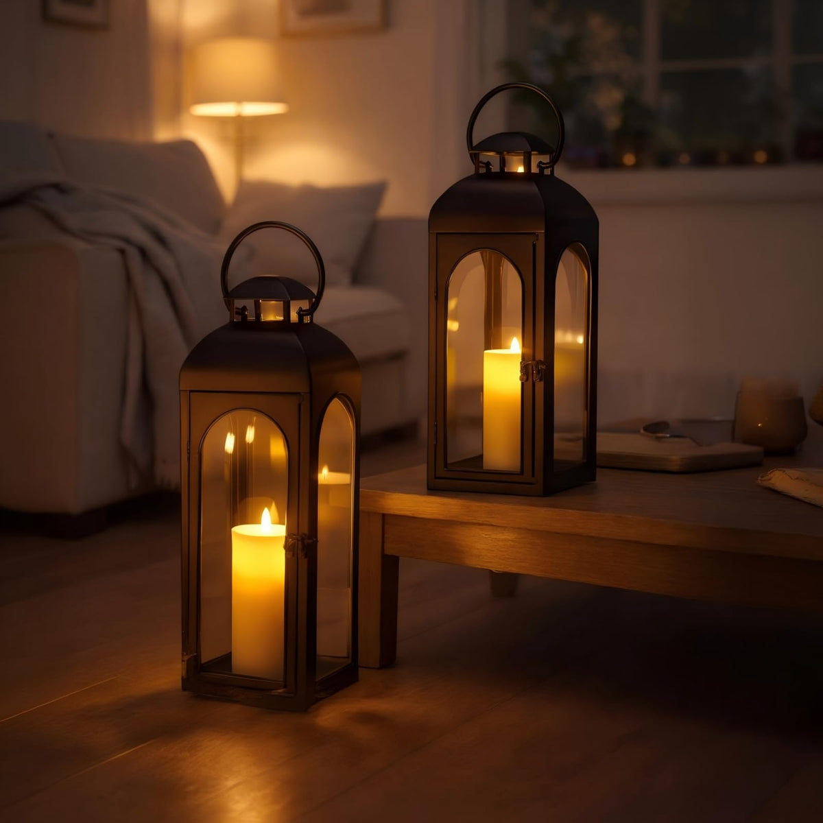 Bdor 2-pack 20-inch tabletop lanterns create ambient focal points for gatherings