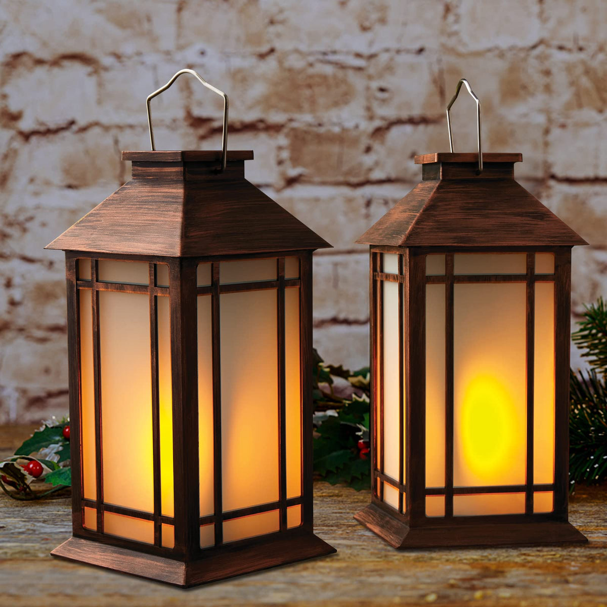 Bdor two-pack lanterns on a table showcasing coordinated decor.