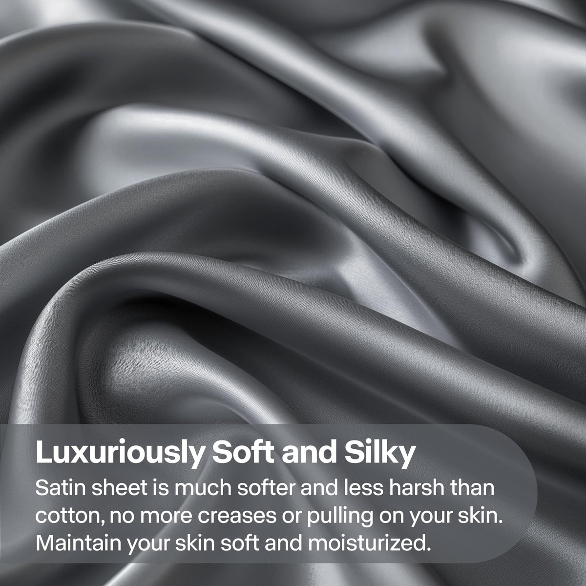 BEDELITE satin sheets in bed setup with deep-pocket fitted for snug fit.