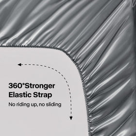 Deep-pocket BEDELITE satin sheets fit mattresses up to 15 inches securely.