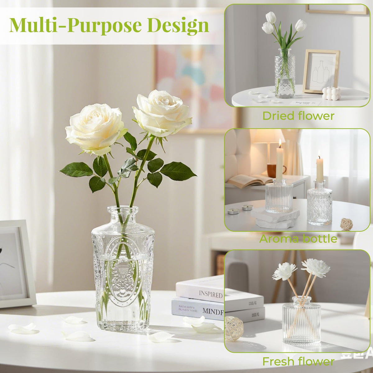 BEAHOT hand-blown bud vase shows a smooth scratch-free surface and delicate texture.