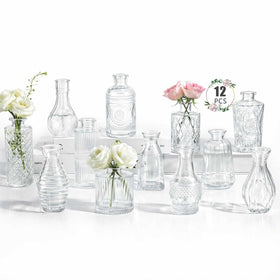 BEAHOT bud vase set 12 clear displays elegant centerpieces for weddings and tables.