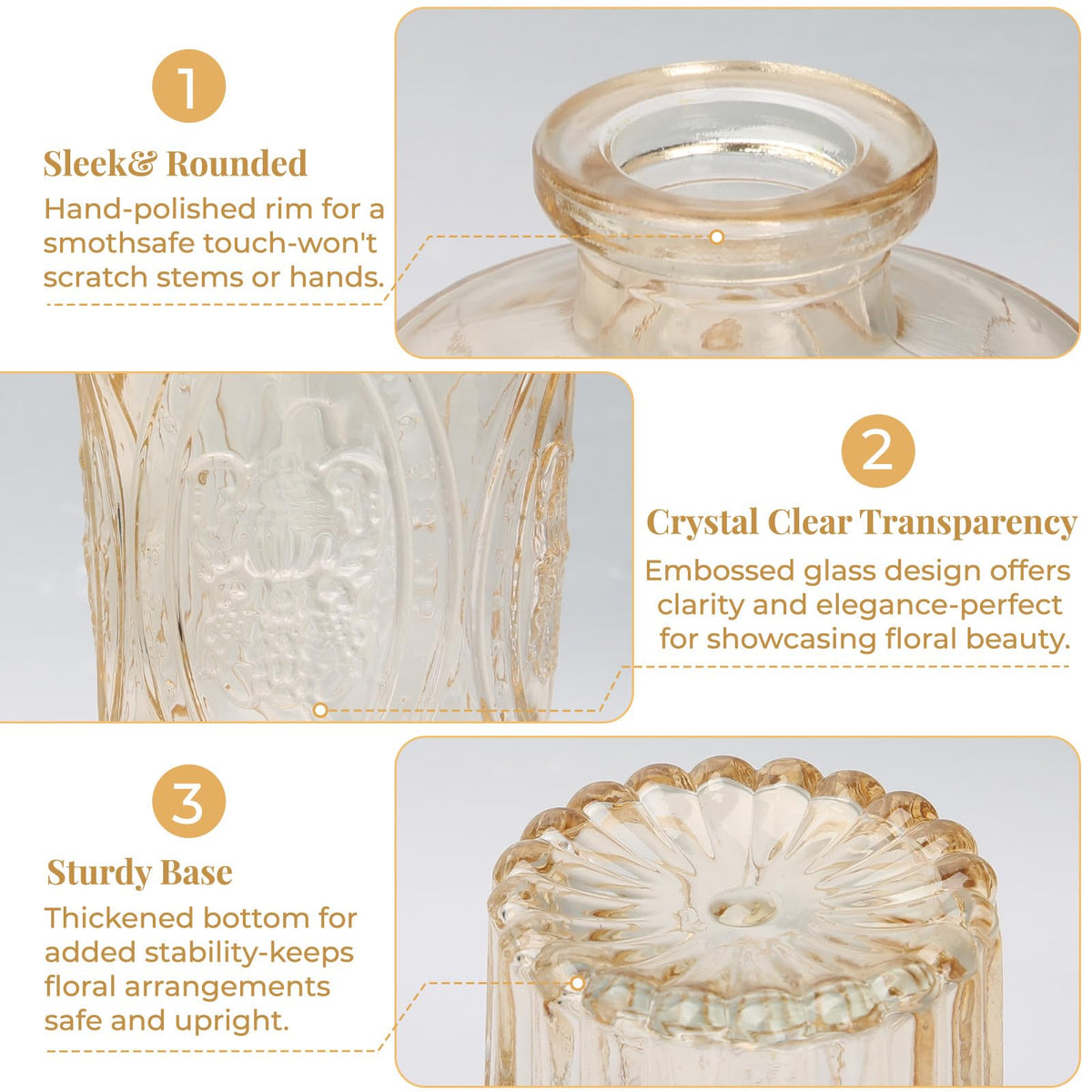 BEAHOT durable thick-glass mini vase for long-lasting display