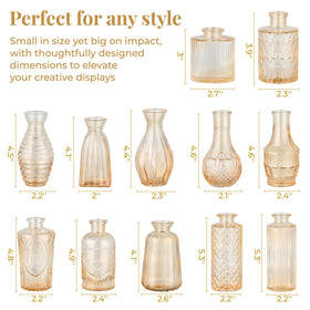BEAHOT gold glass bud vases for wedding centerpieces and home decor