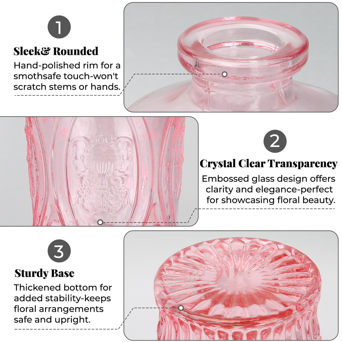 BEAHOT hand-blown vases offer a smooth surface with scratch-free shine