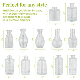 BEAHOT mini glass vase thick showcases sturdy construction for durable home decor.