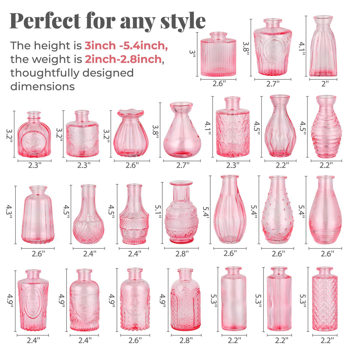 BEAHOT mini glass vases highlight delicate stems with durable borosilicate glass for daily centerpieces