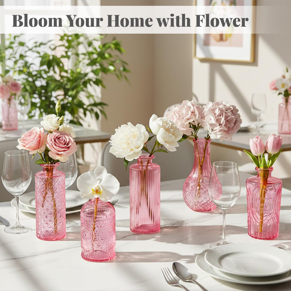 BEAHOT small glass vases are versatile for holidays and events.