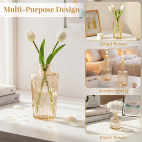 BEAHOT gold vase with textured surface catching light beautifully