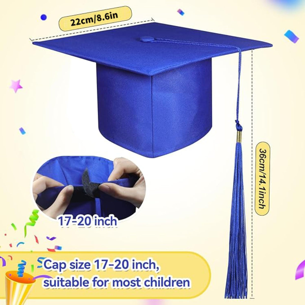 BeapTcely blue cap top view ideal for classroom celebrations and group portraits