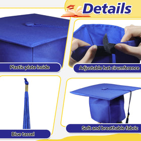 BeapTcely 22 cm square grad cap with 14 in tassel fits most kids